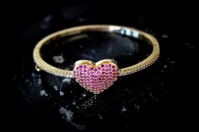 Rhinestone Heart Bracelet