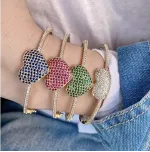 Rhinestone Heart Bracelet