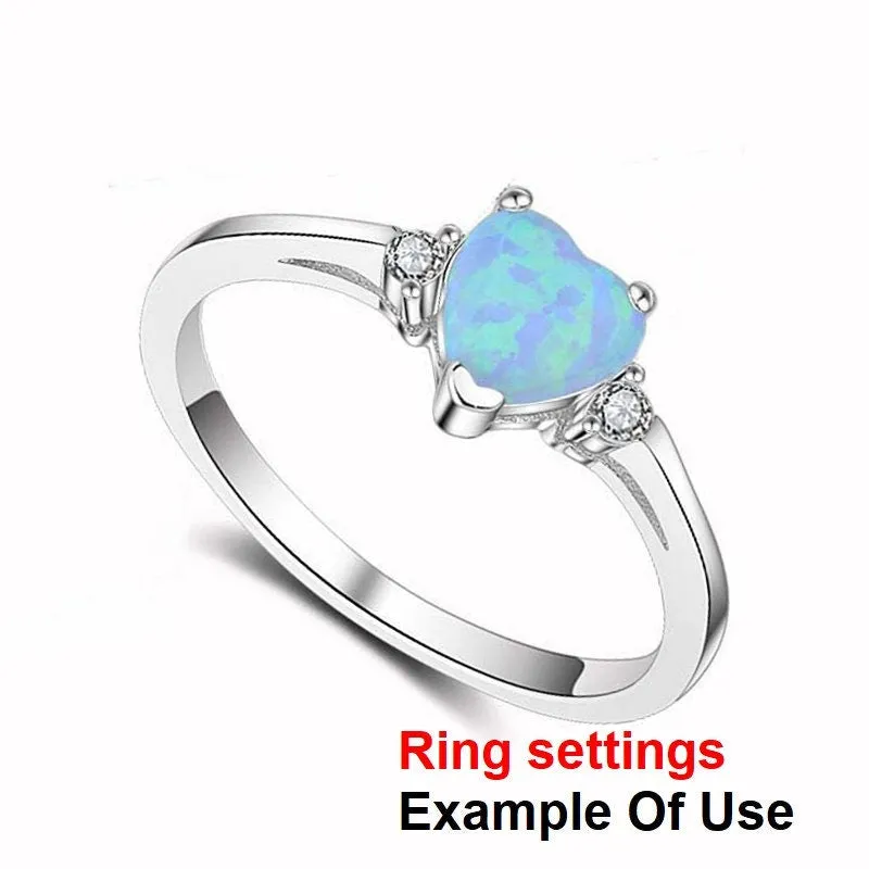 Ring Setting Blank 6mm 1pc 925 Sterling Silver CZ Semi Mount for 1 Heart Shape Faceted Stone 3 Prongs Love Theme Wholesale Available