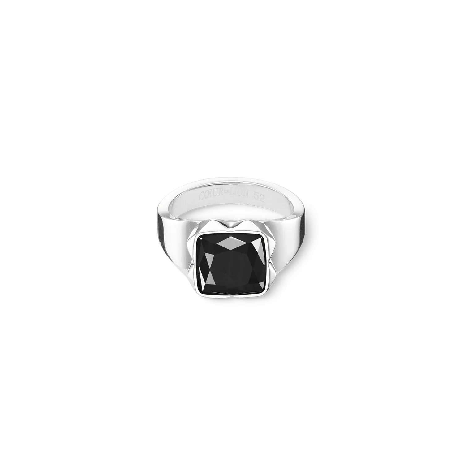 Ring Spikes Square Onyx silver-black