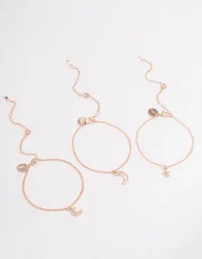 Rose Gold Celestial Bracelet or Anklet Pack