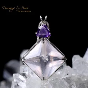 Rose Quartz & Amethyst Magician Stone Pendant