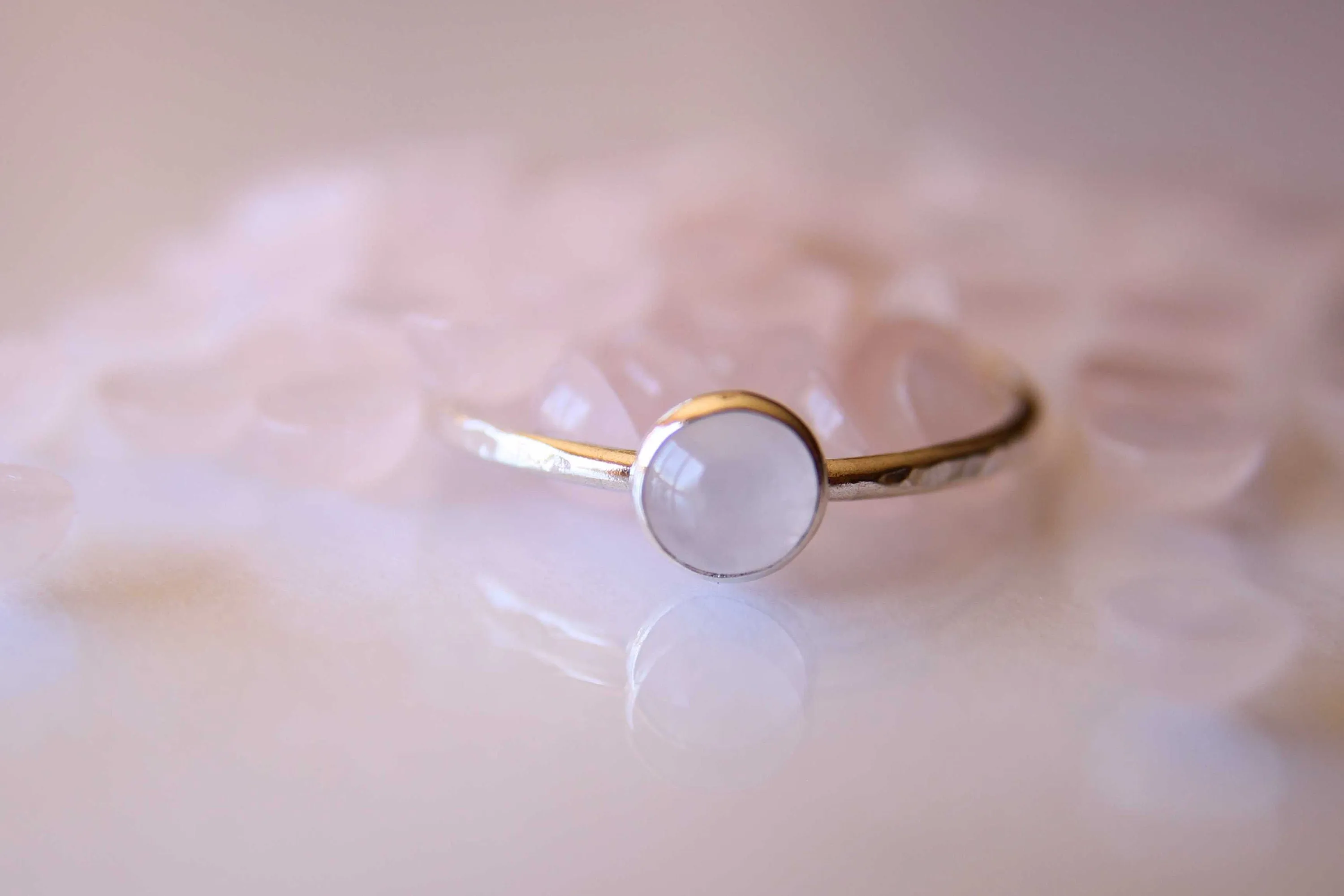 Rose Quartz Ring, Textured Quartz Ring, Gemstone Stacking Ring, Sterling Silver Quartz Ring, Quartz Stacking Ring, Rose Quartz Jewelry, Boho