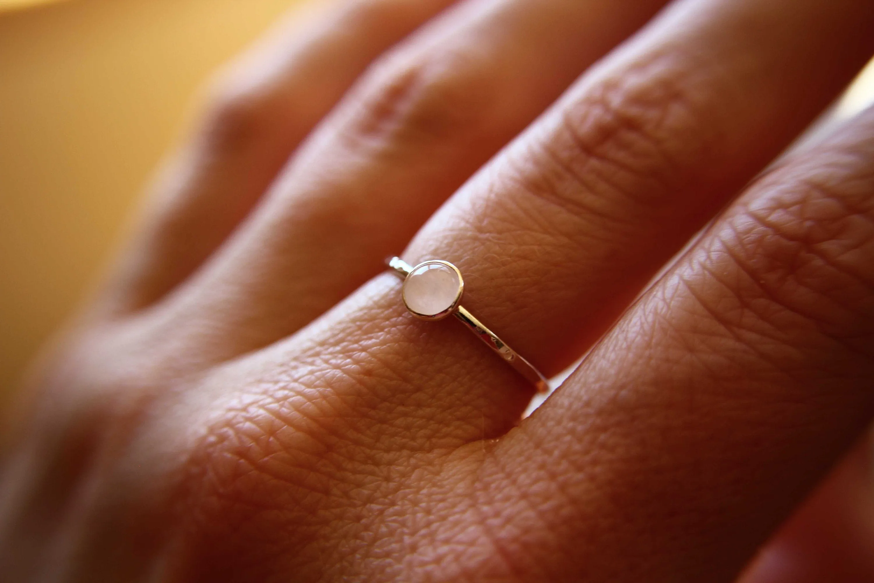 Rose Quartz Ring, Textured Quartz Ring, Gemstone Stacking Ring, Sterling Silver Quartz Ring, Quartz Stacking Ring, Rose Quartz Jewelry, Boho