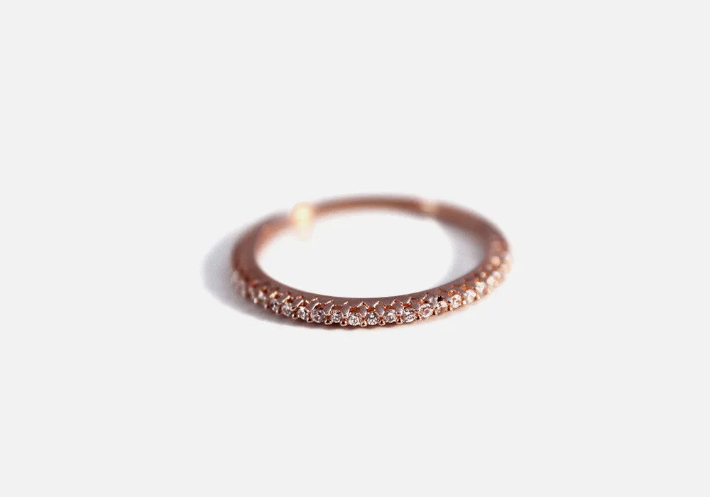 Rosy "Eternity" Thin Band Ring with CZ