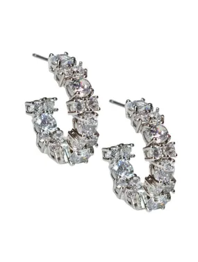 Round CZ Hoop Earrings