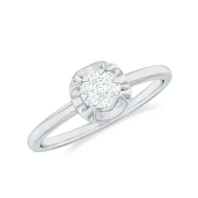 Round Shape Diamond Ring in Illusion Setting