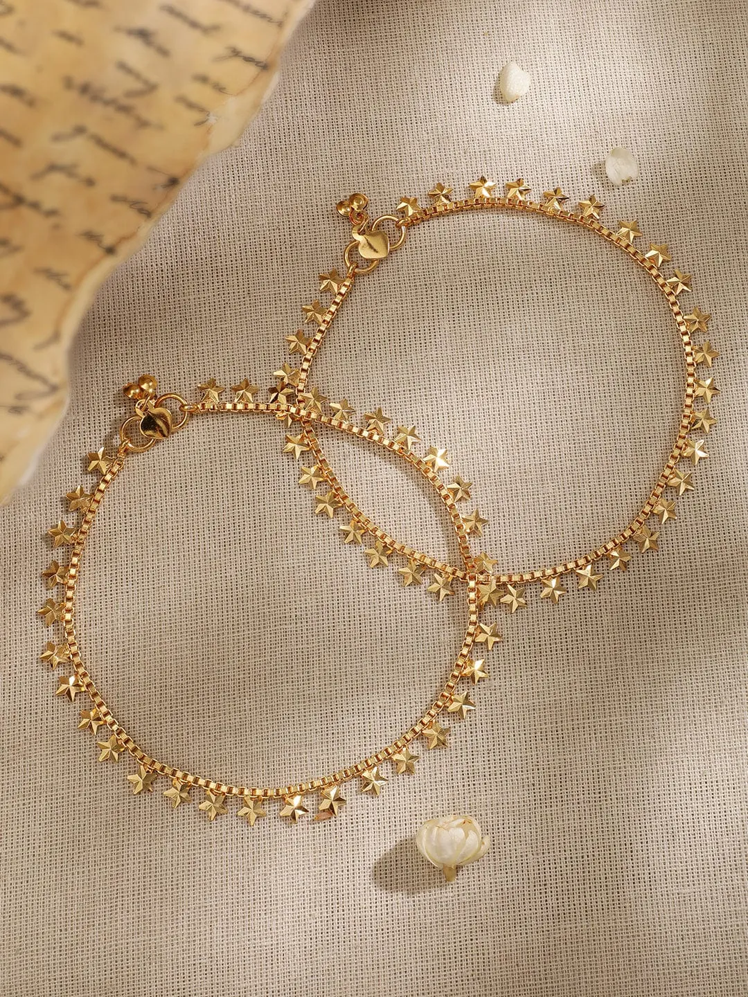 Rubans Chic 22K Gold-Plated Linked Anklet