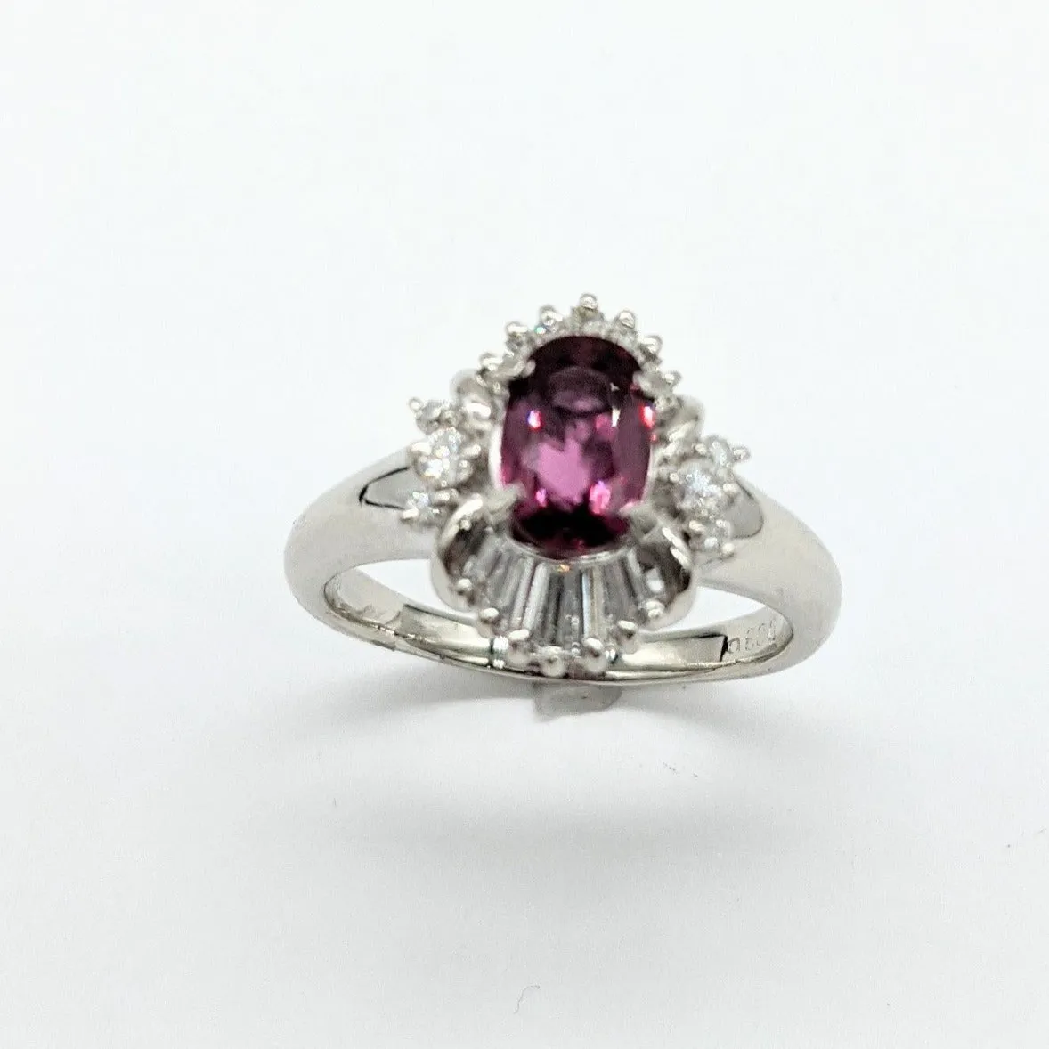 Rubelite and Diamond ladies fashion ring