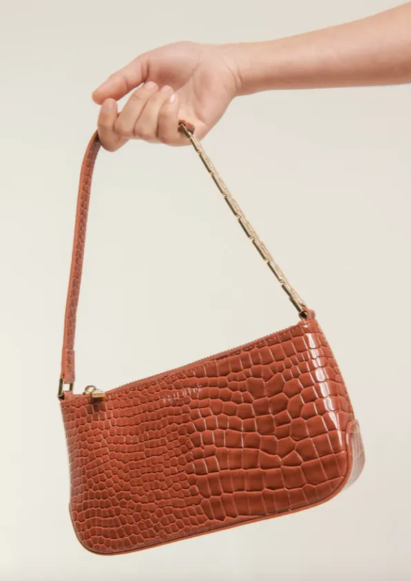 Samira Bag Small Dark Brick Baby Croc