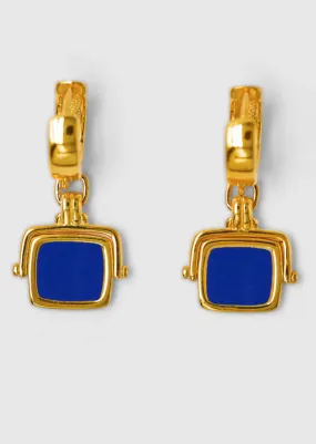 Santiago Drop Earrings Gold-Lapis