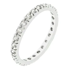 Sari Round CZ Eternity Stackable Ring | 0.6ct