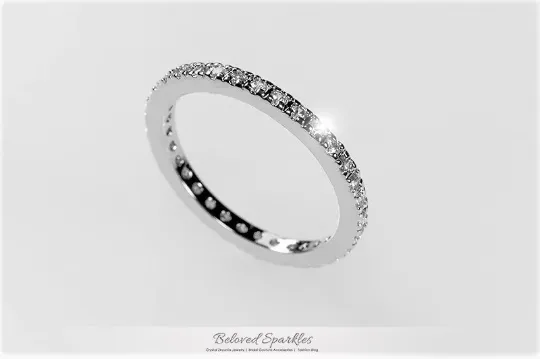 Sari Round CZ Eternity Stackable Ring | 0.6ct