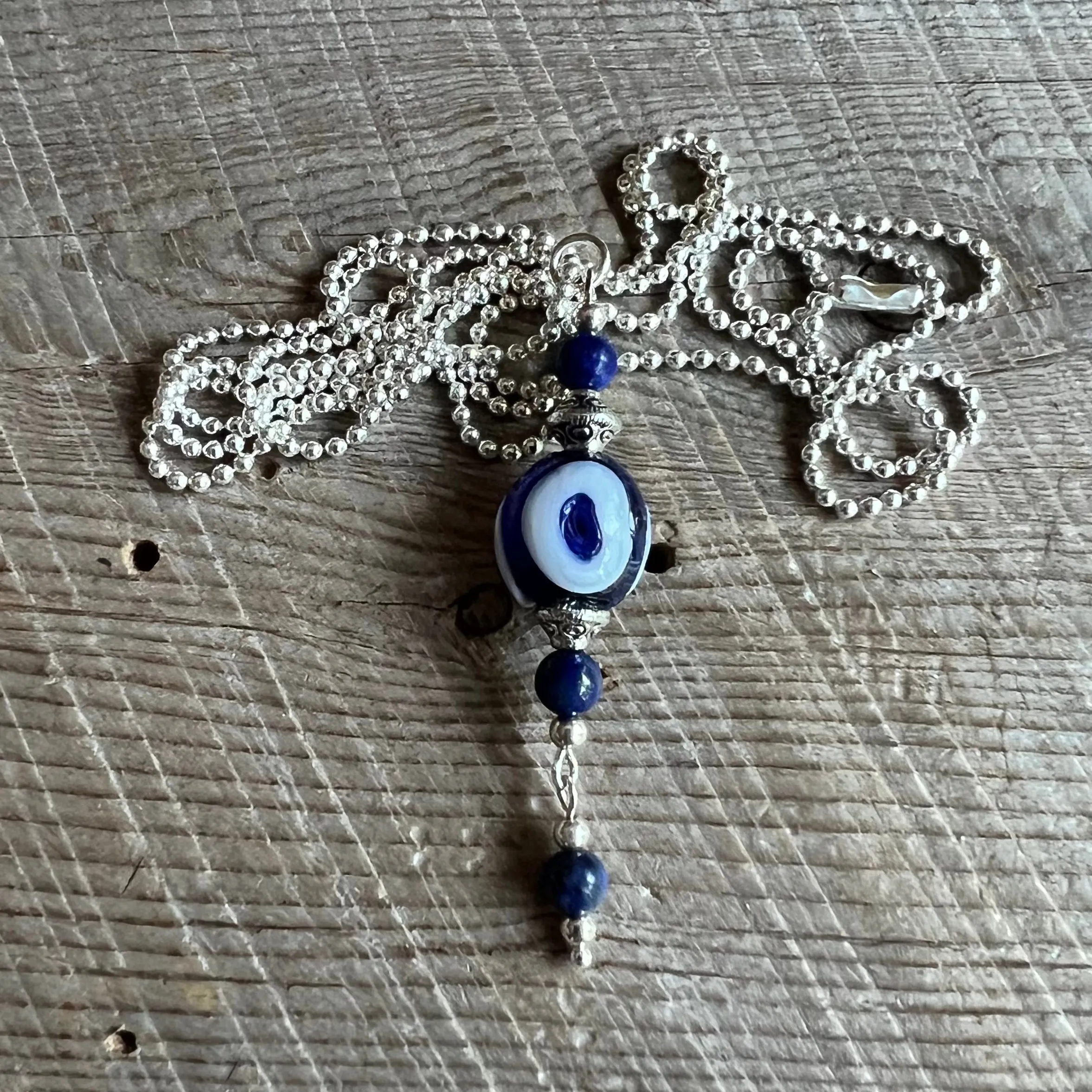 SariBlue®️ Classic Evil Eye with Lapis Lazuli Necklace