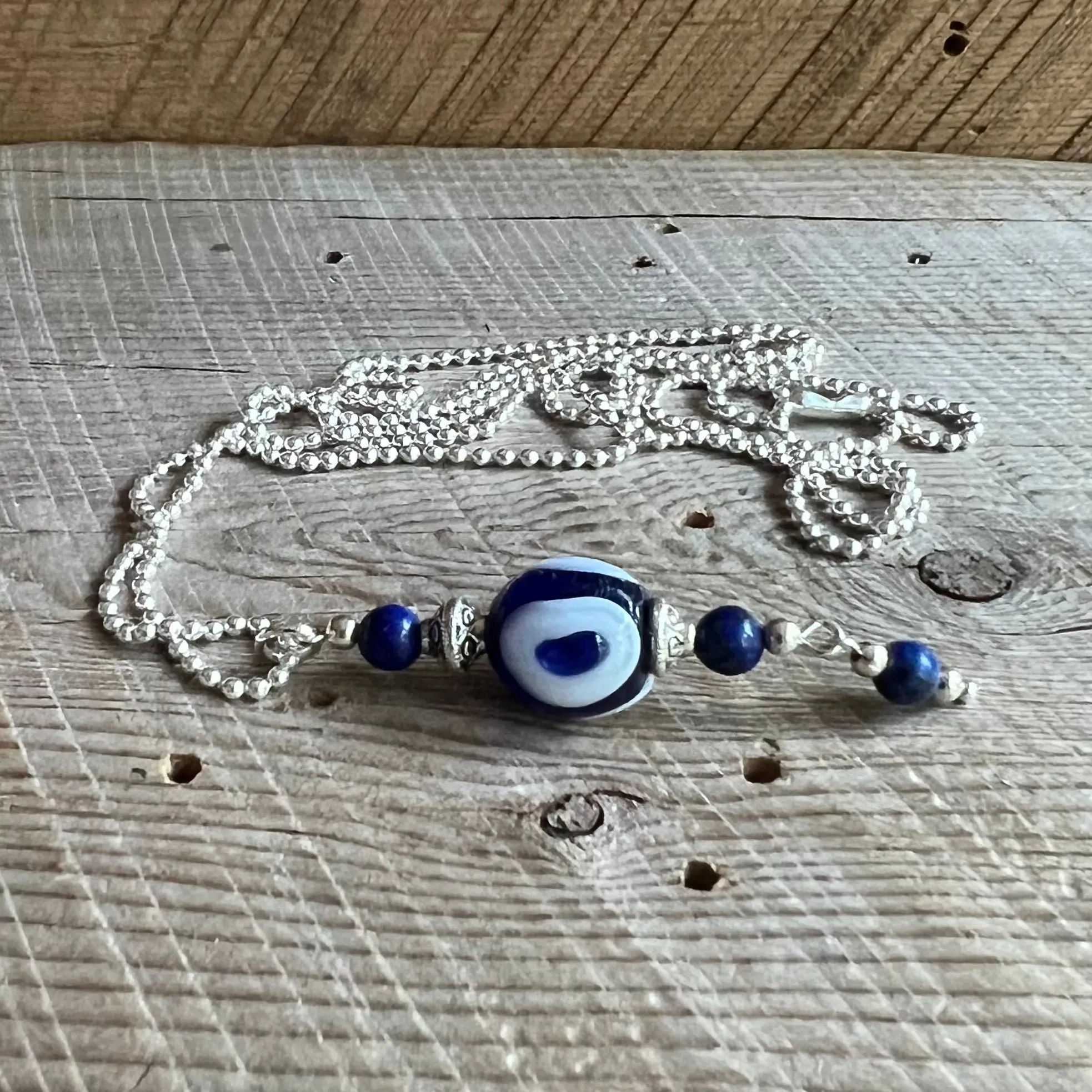 SariBlue®️ Classic Evil Eye with Lapis Lazuli Necklace