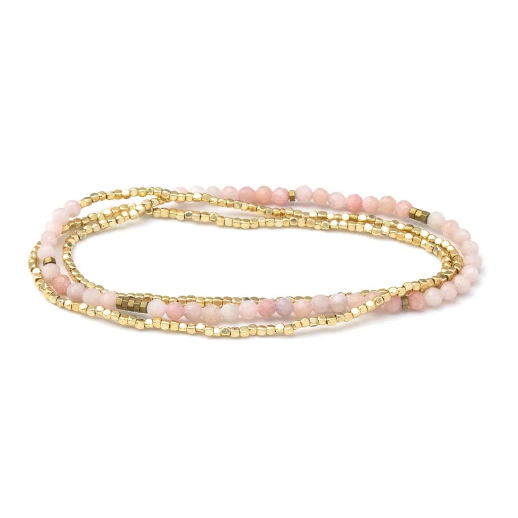 Scout Delicate Pink Opal Wrap Bracelet and Necklace