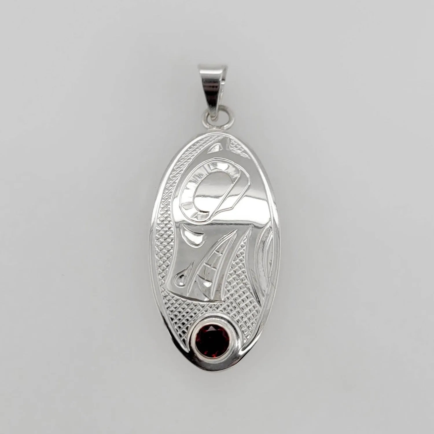 Silver Bear Pendant with Stone