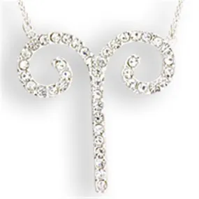 Silver Brass Chain Pendant with Top Grade Crystal in Clear for Women Style SNK08