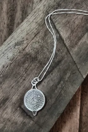 Silver Linings "Moon" Silver Filigree Handmade Pendant and Chain