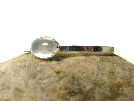 Silver moonstone ring stackable