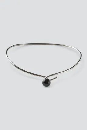 Silver Onyx Linear Bead Collar