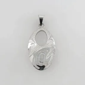 Silver Oval Salmon Pendant