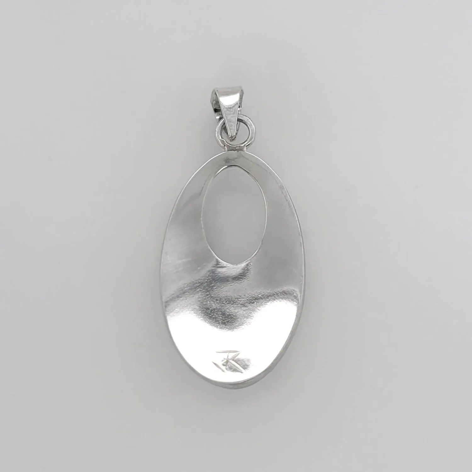 Silver Oval Salmon Pendant