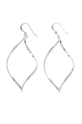 SILVER TWISTED DROP EARIRNGS