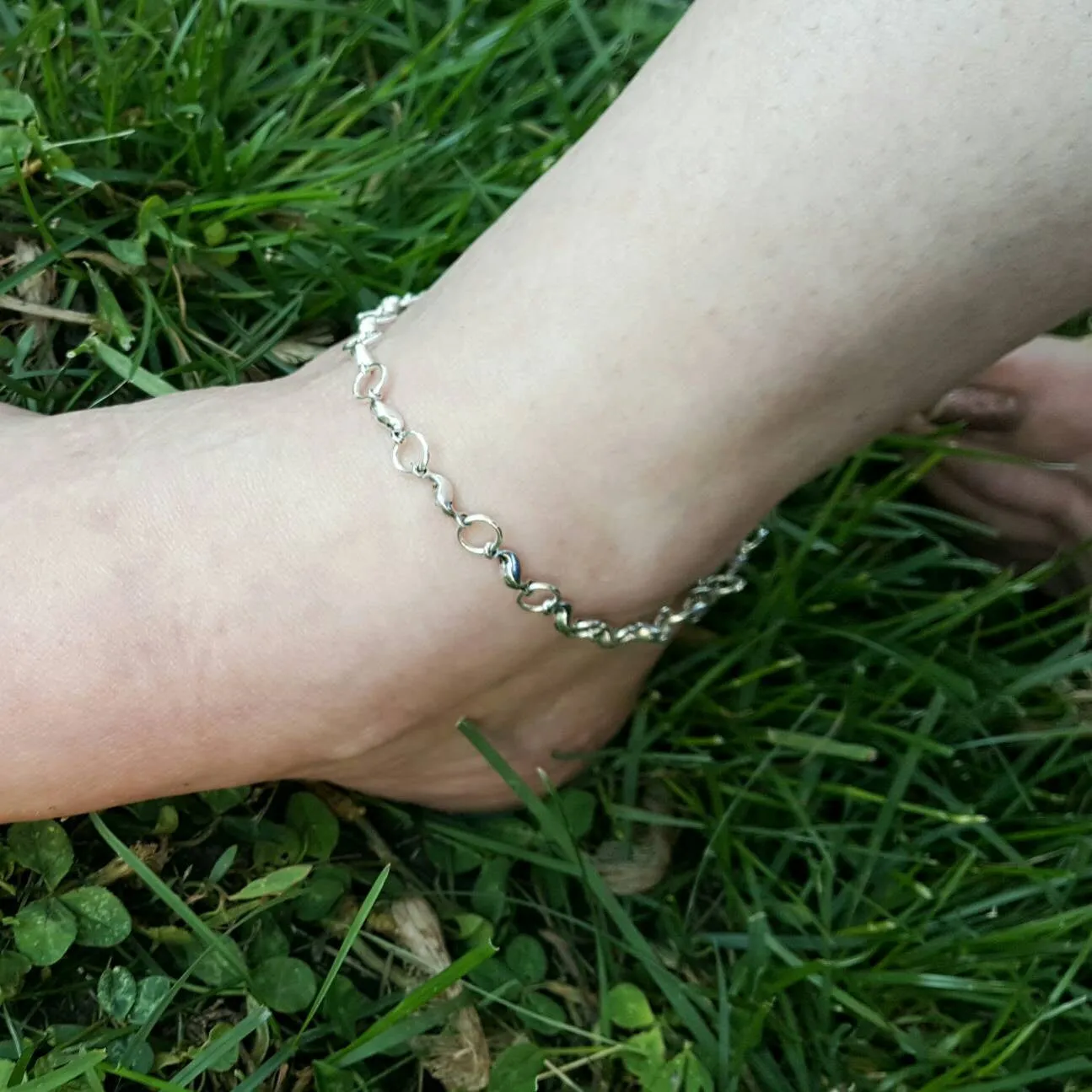 Silver Wave Anklet Summer Wedding Beach Jewelry