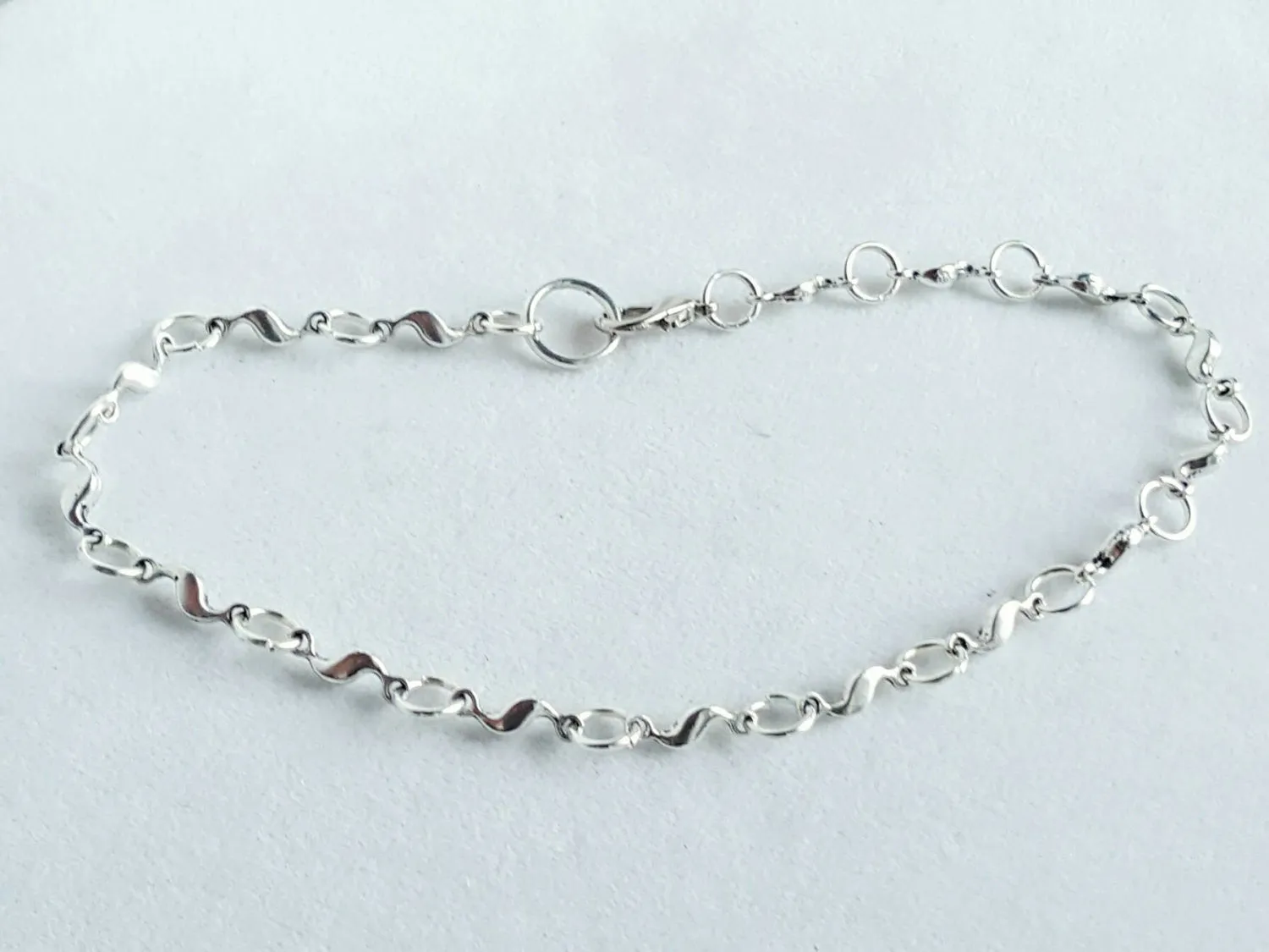 Silver Wave Anklet Summer Wedding Beach Jewelry