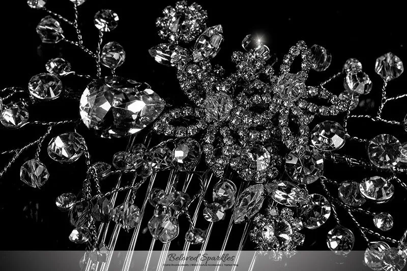 Sisley Garden Flower Leaves Hair Comb | Swarovski Crystal