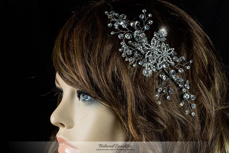 Sisley Garden Flower Leaves Hair Comb | Swarovski Crystal