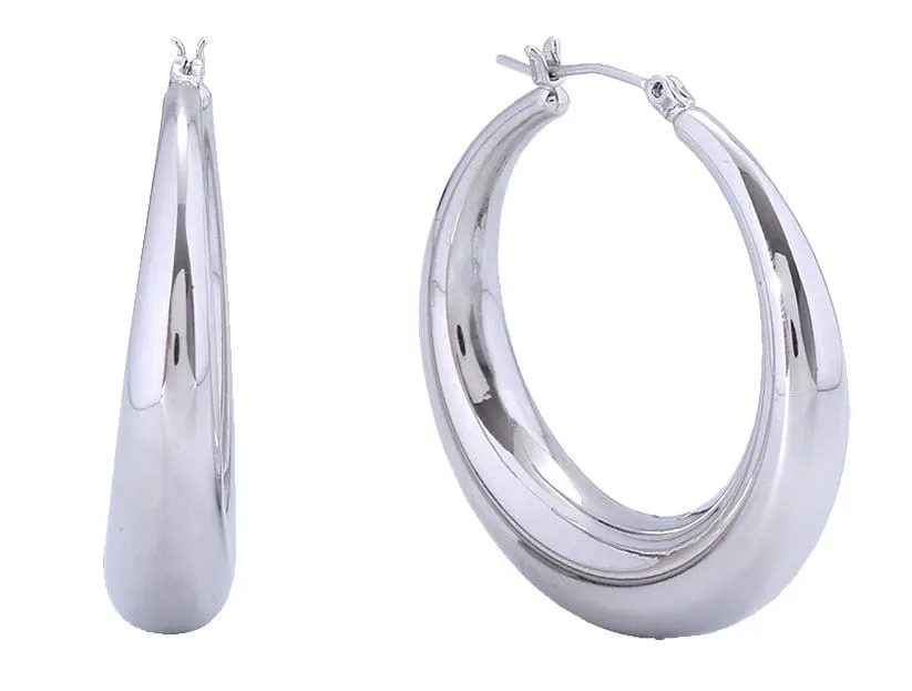 SJE311129 14K Dipped Halo Chunky Hoop Earrings