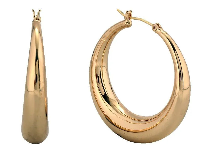 SJE311129 14K Dipped Halo Chunky Hoop Earrings