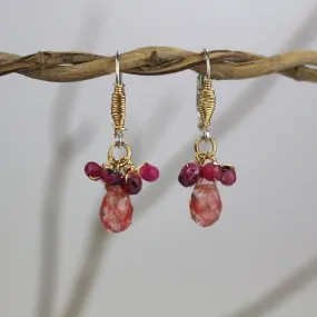 Small Cherry Quartz Drop Earrings