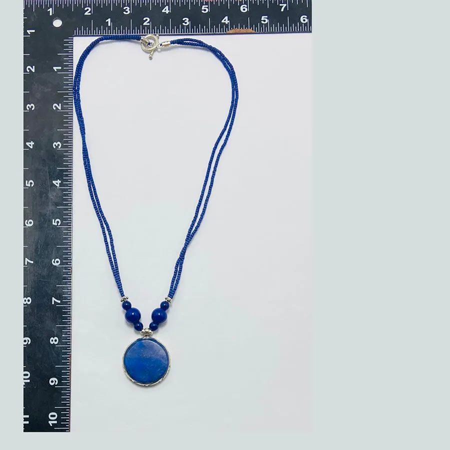 Small Lapis Lazuli Gemstone Pendant Necklace