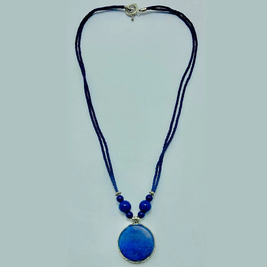 Small Lapis Lazuli Gemstone Pendant Necklace