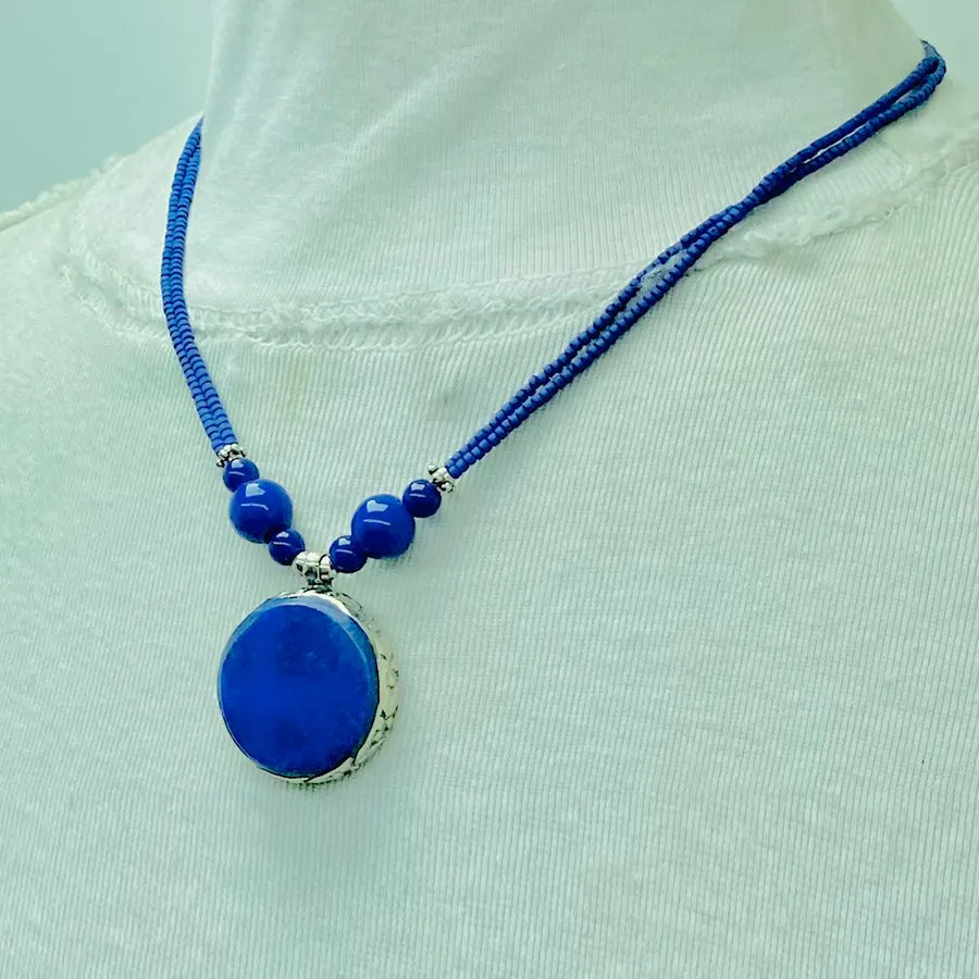 Small Lapis Lazuli Gemstone Pendant Necklace