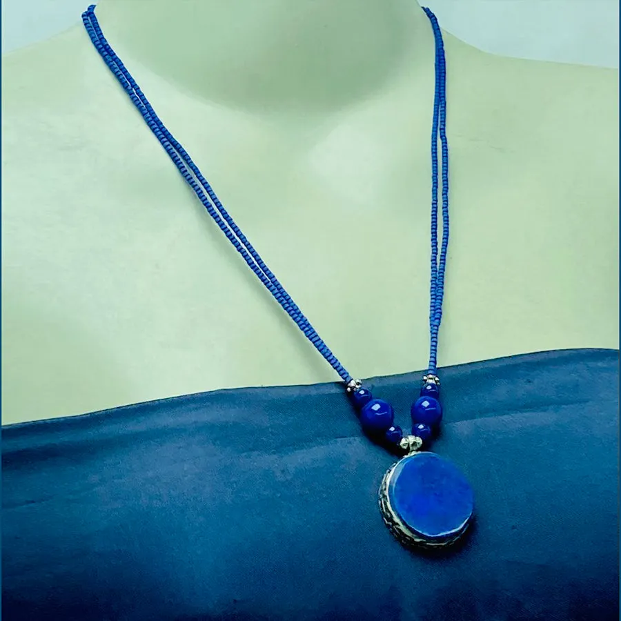 Small Lapis Lazuli Gemstone Pendant Necklace