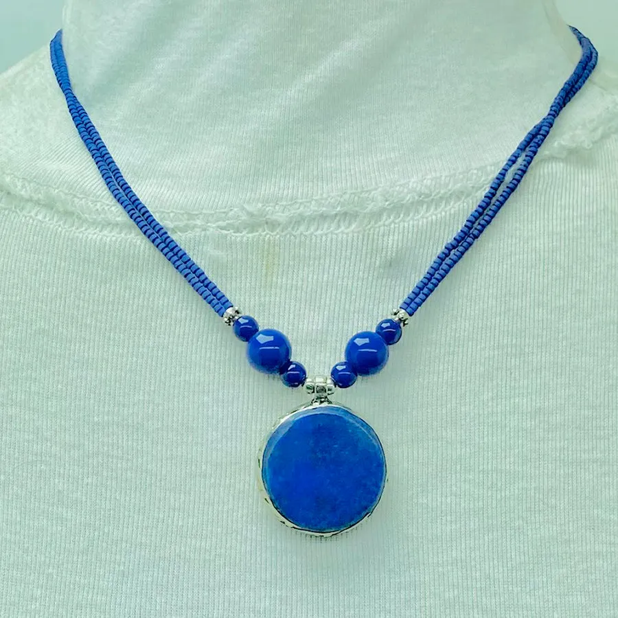 Small Lapis Lazuli Gemstone Pendant Necklace