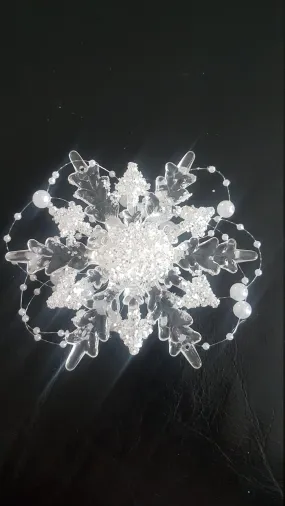 Snowflake hair clip, hair piece, for a Winter Wedding Christmas Wedding clip by Crystal wedding uk