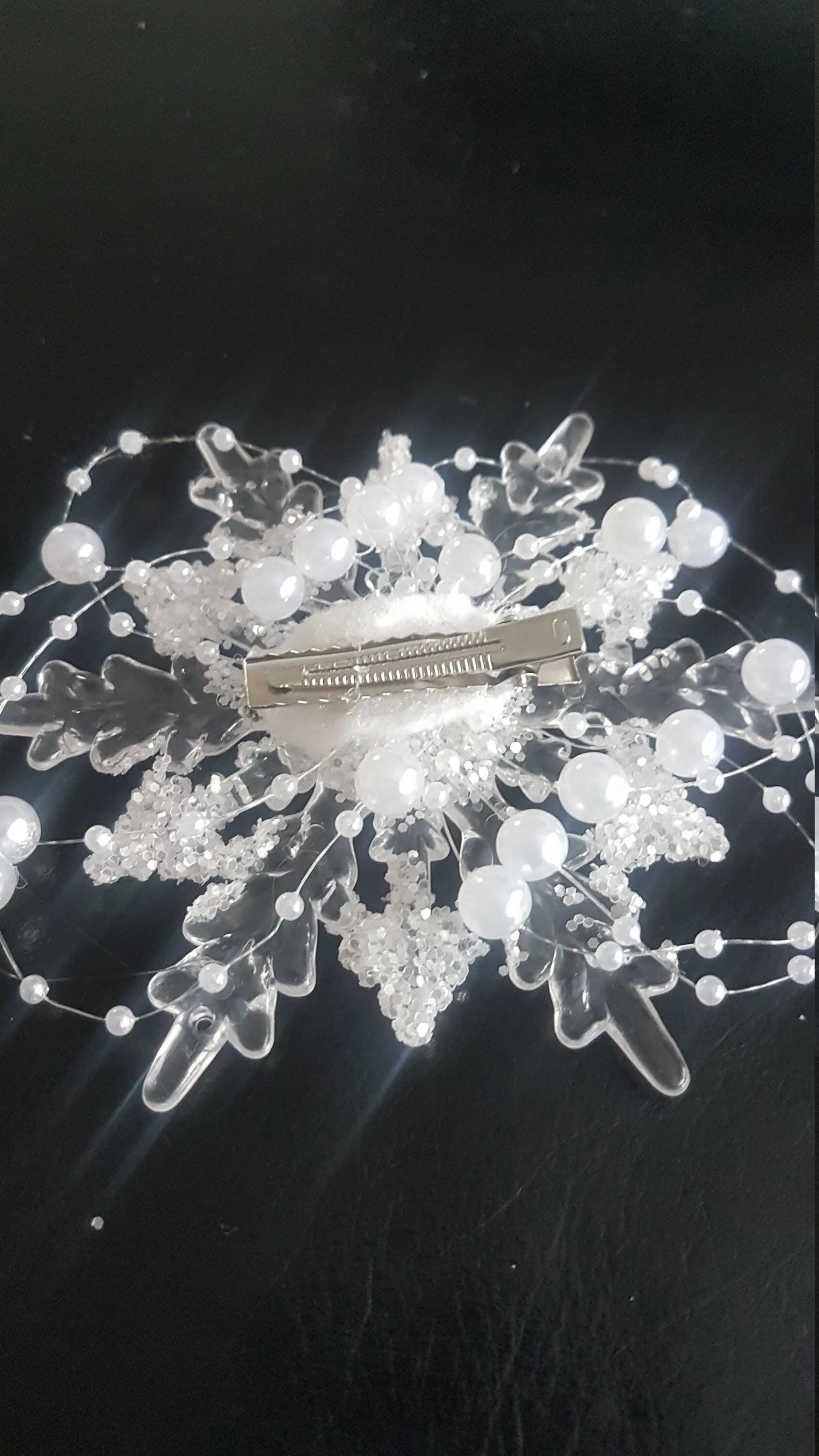 Snowflake hair clip, hair piece, for a Winter Wedding Christmas Wedding clip by Crystal wedding uk