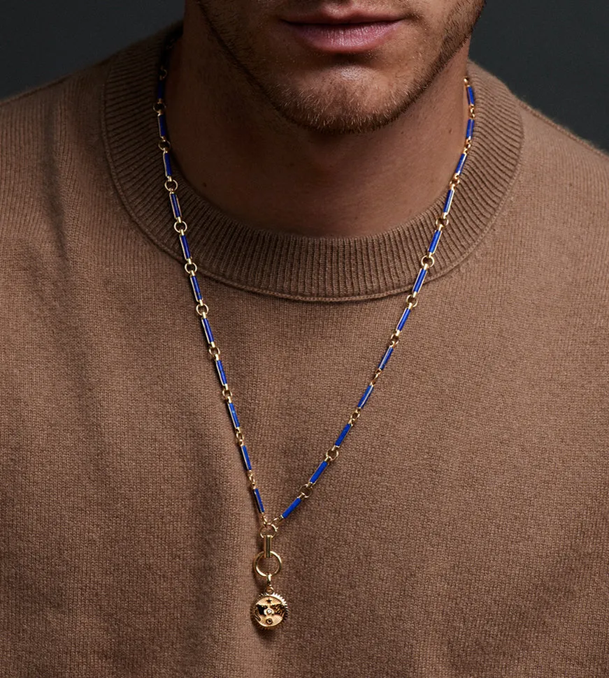 Solar & Lunar - Strength : Lapis Lazuli Hanging Clockweight Chain Necklace