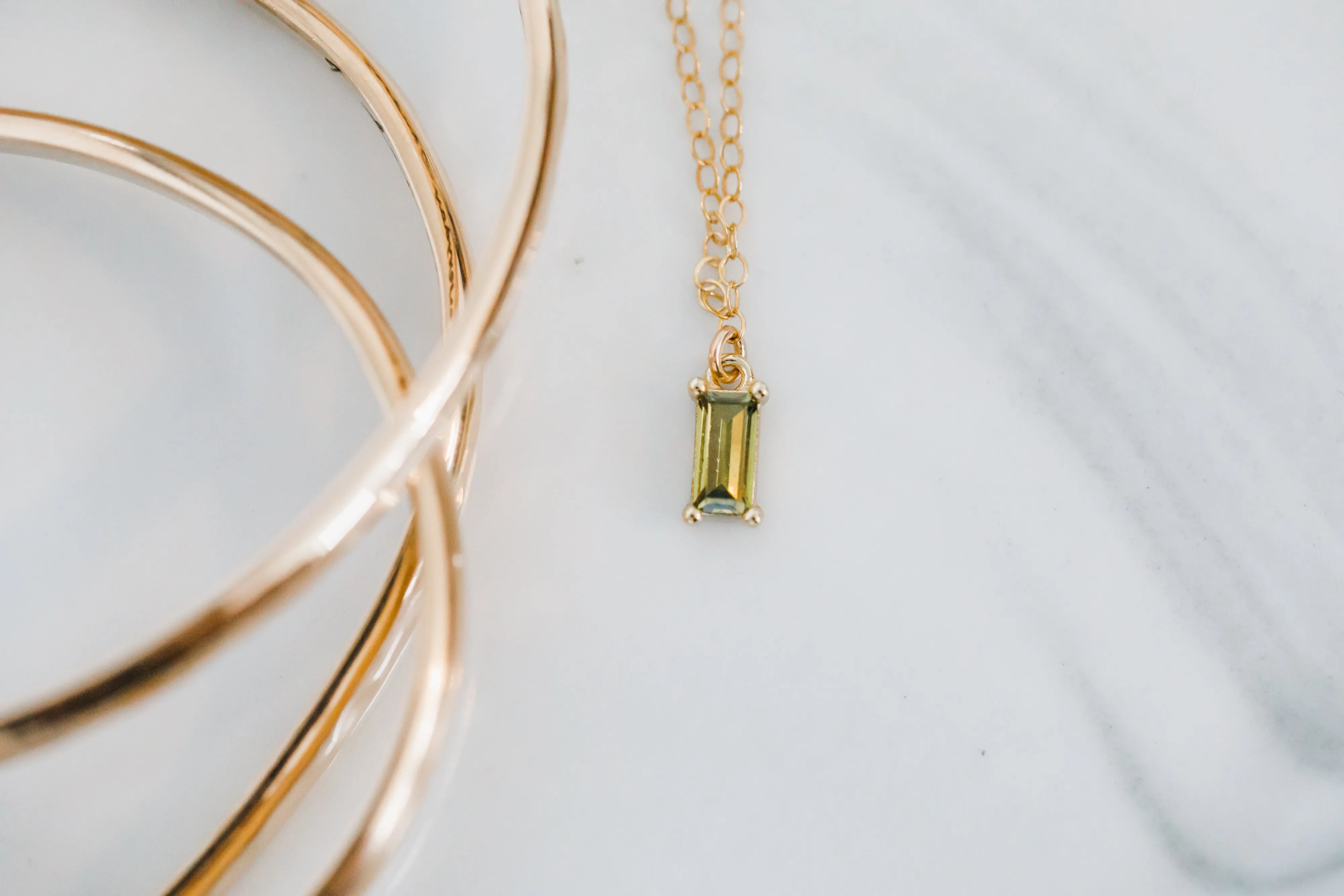 solitaire baguette birthstone necklace