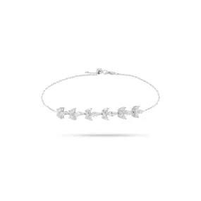 Solitaire Pear and Marquise Diamond Trio Bracelet