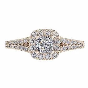 Split Shank Halo Diamond Ring