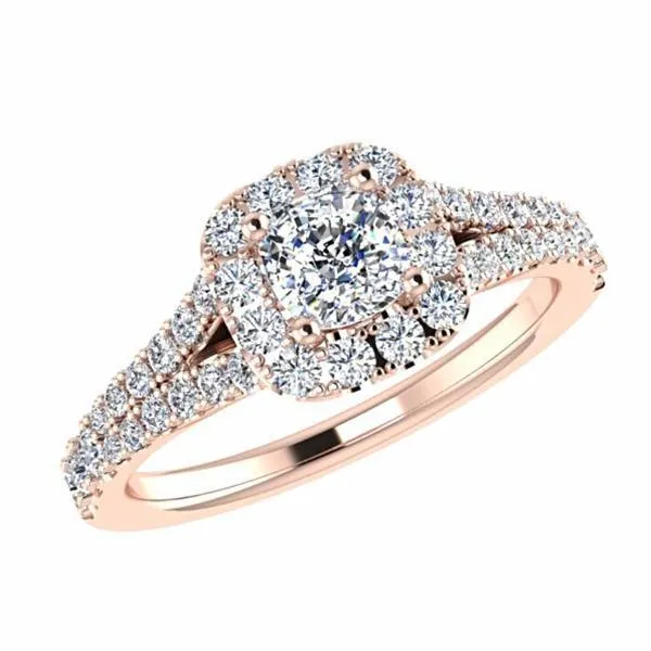 Split Shank Halo Diamond Ring