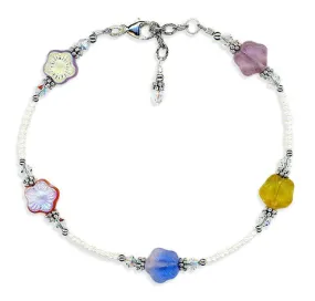 Spring Flower Crystal Bali Anklet