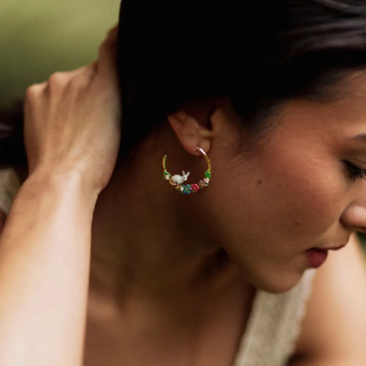 Spring Flower Rabbit Hoops