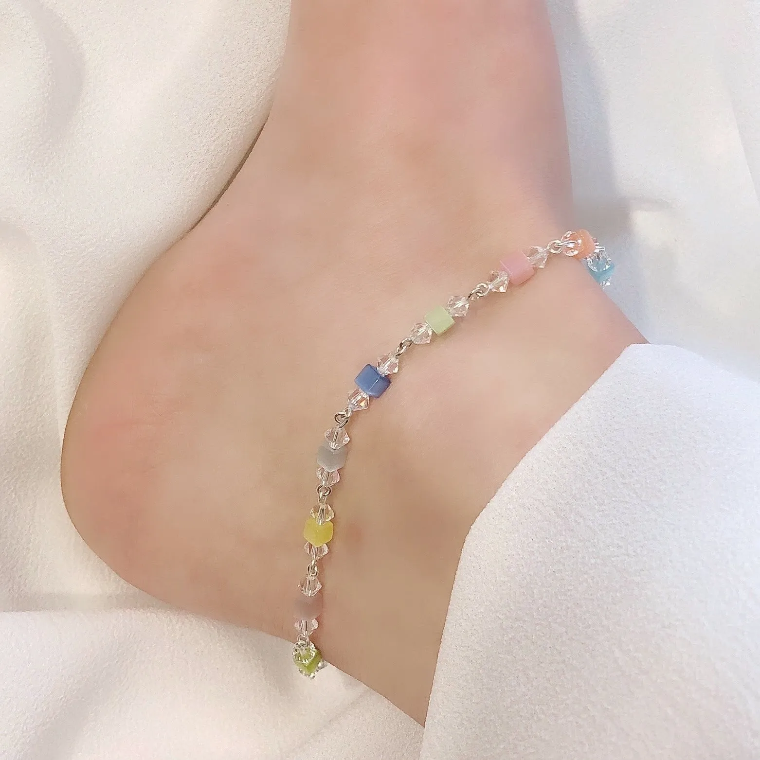 Square Crystals Anklet